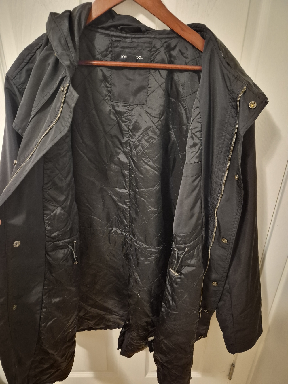 London Fog Black Hooded Utility Jacket - Picture 8 of 12